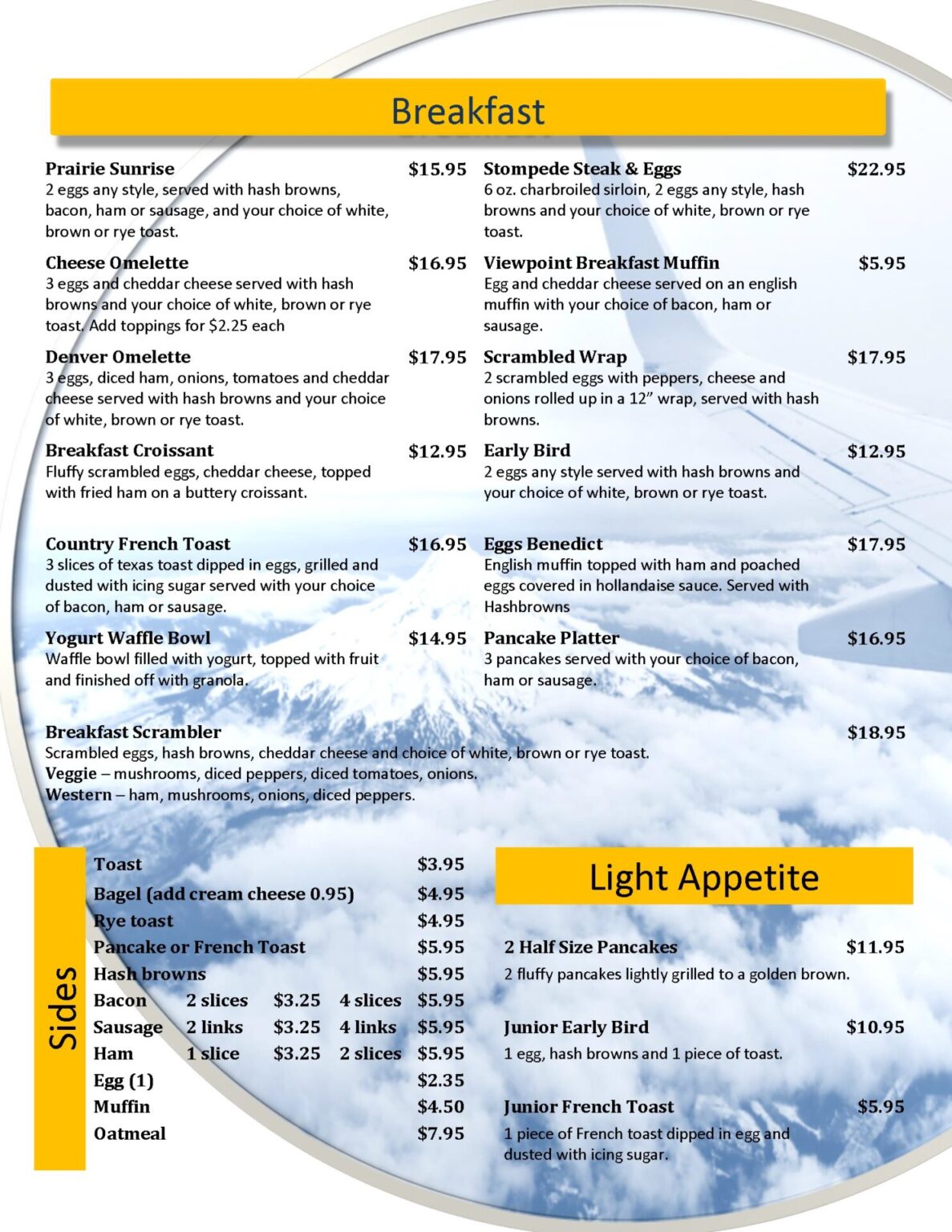 Viewpoint Restaurant & Lounge - Menu Page 2