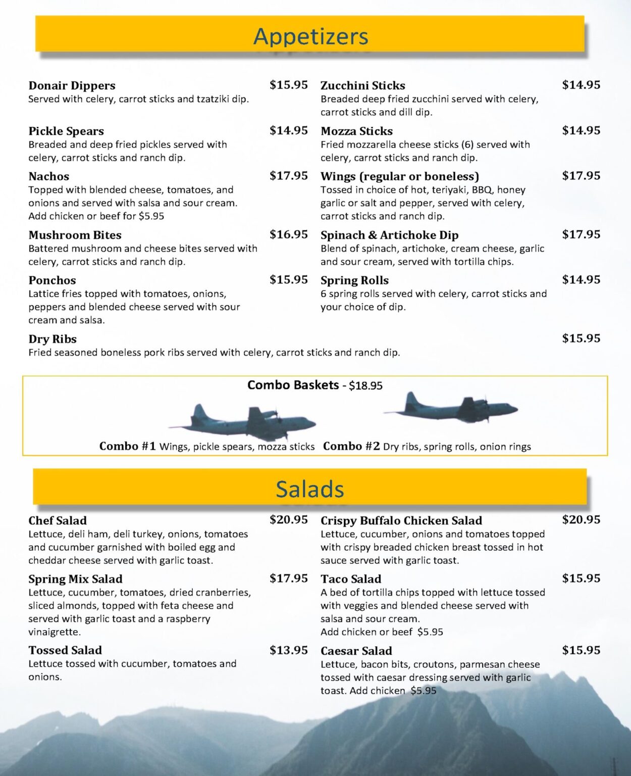 Viewpoint Restaurant & Lounge - Menu Page 3